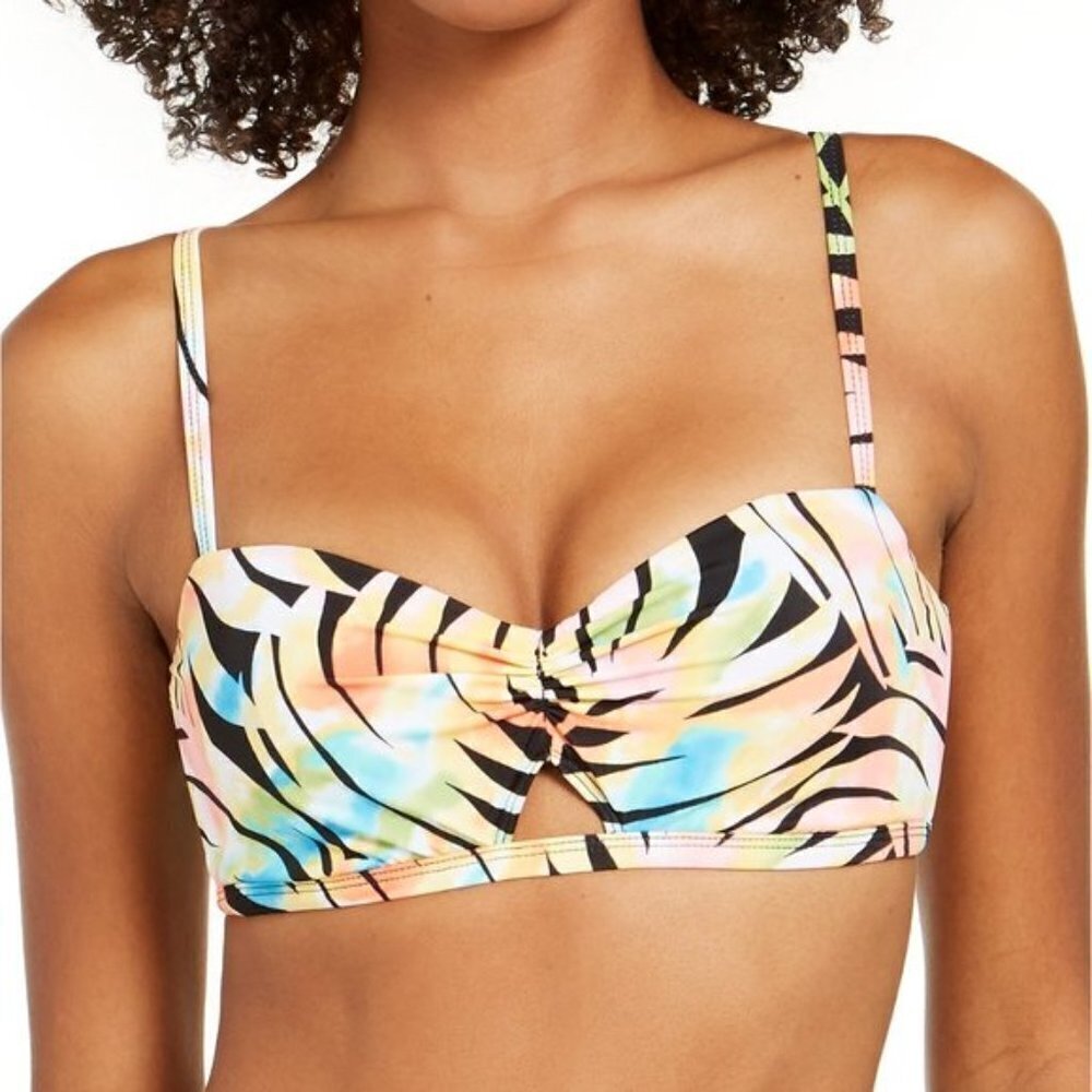 Sundazed Printed Becky Bra Sized Top Black Palm Print